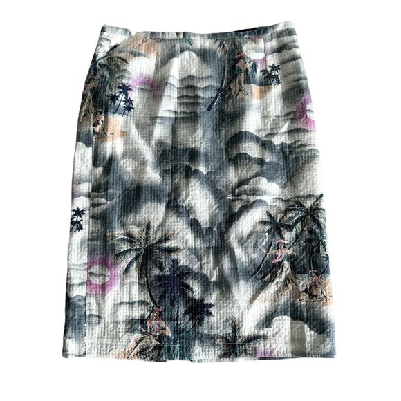 Le Superbe Hawaiian Shine Hula Printed Pencil Skirt Women's Size 6 - Picture 1 of 6